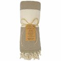 Kd Muebles De Comedor 70 x 40 in. 100 Percent Cotton Diamond Peshtemal Turkish Bath Towel Beige KD3721616